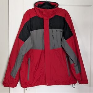 Columbia Men’s XL Interchange Red Gray Black Ski Snow Jacket